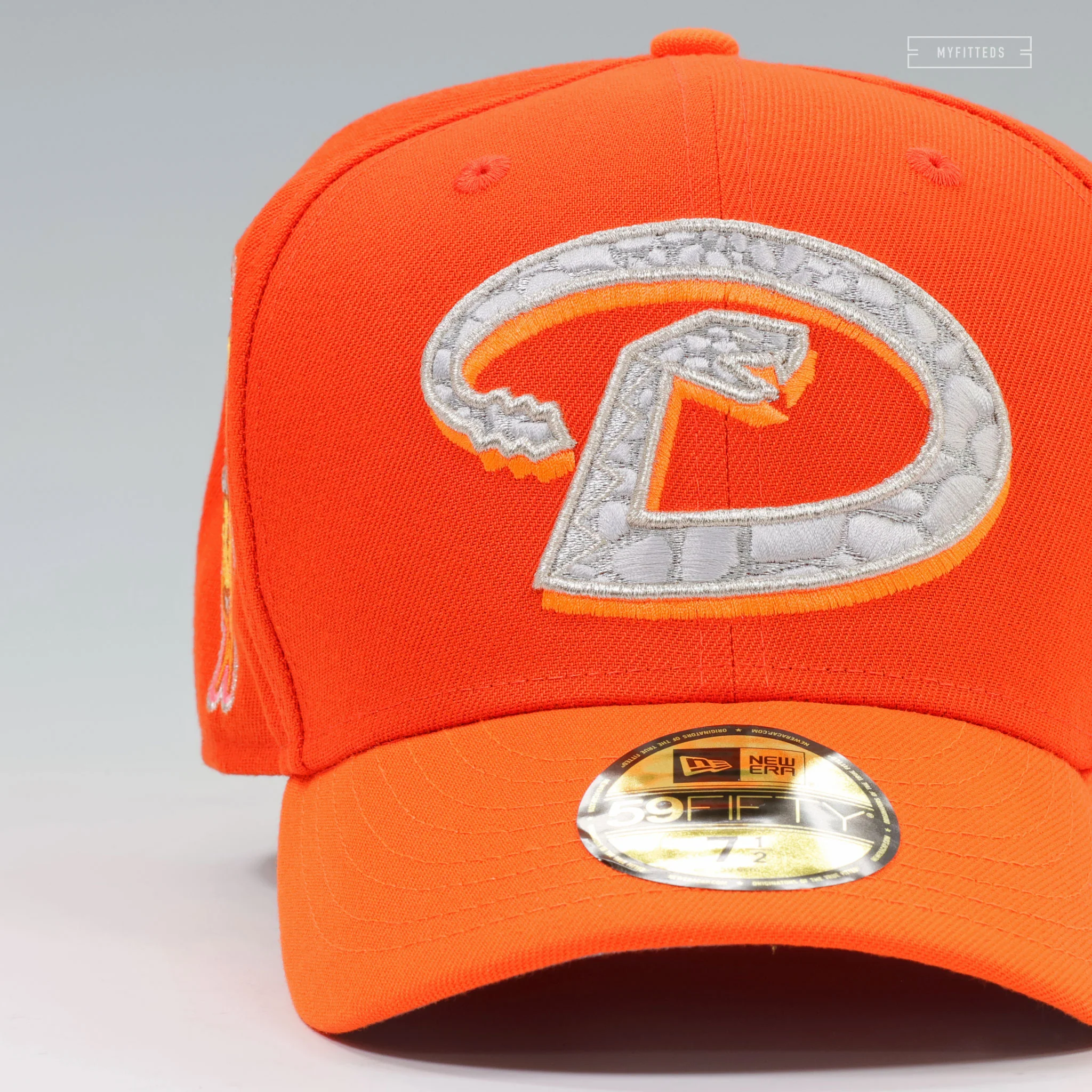 ARIZONA DIAMONDBACKS 1998 INAUGURAL SEASON THE ORANGE MAMBA NEW ERA FITTED CAP - Image 3
