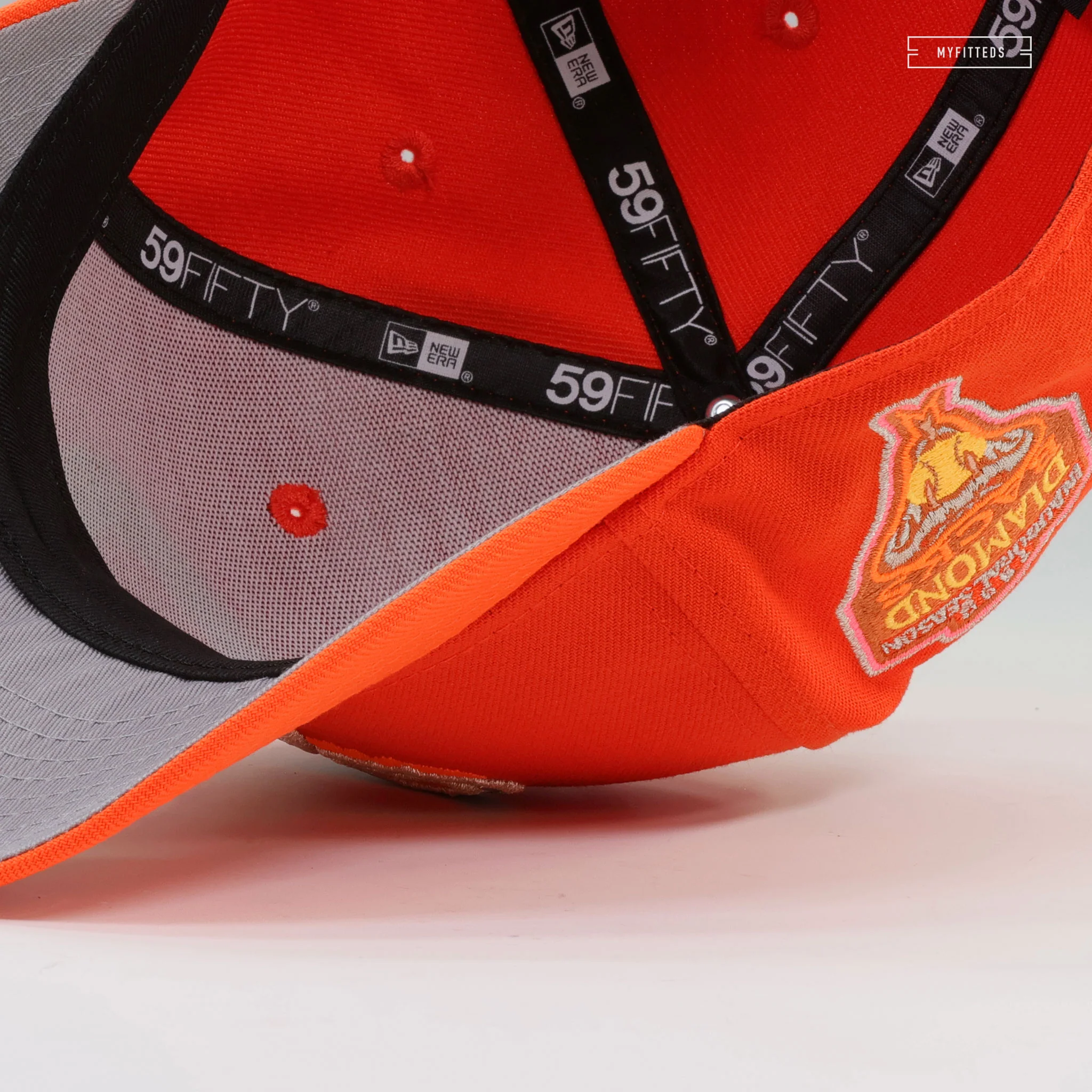 ARIZONA DIAMONDBACKS 1998 INAUGURAL SEASON THE ORANGE MAMBA NEW ERA FITTED CAP - Image 7