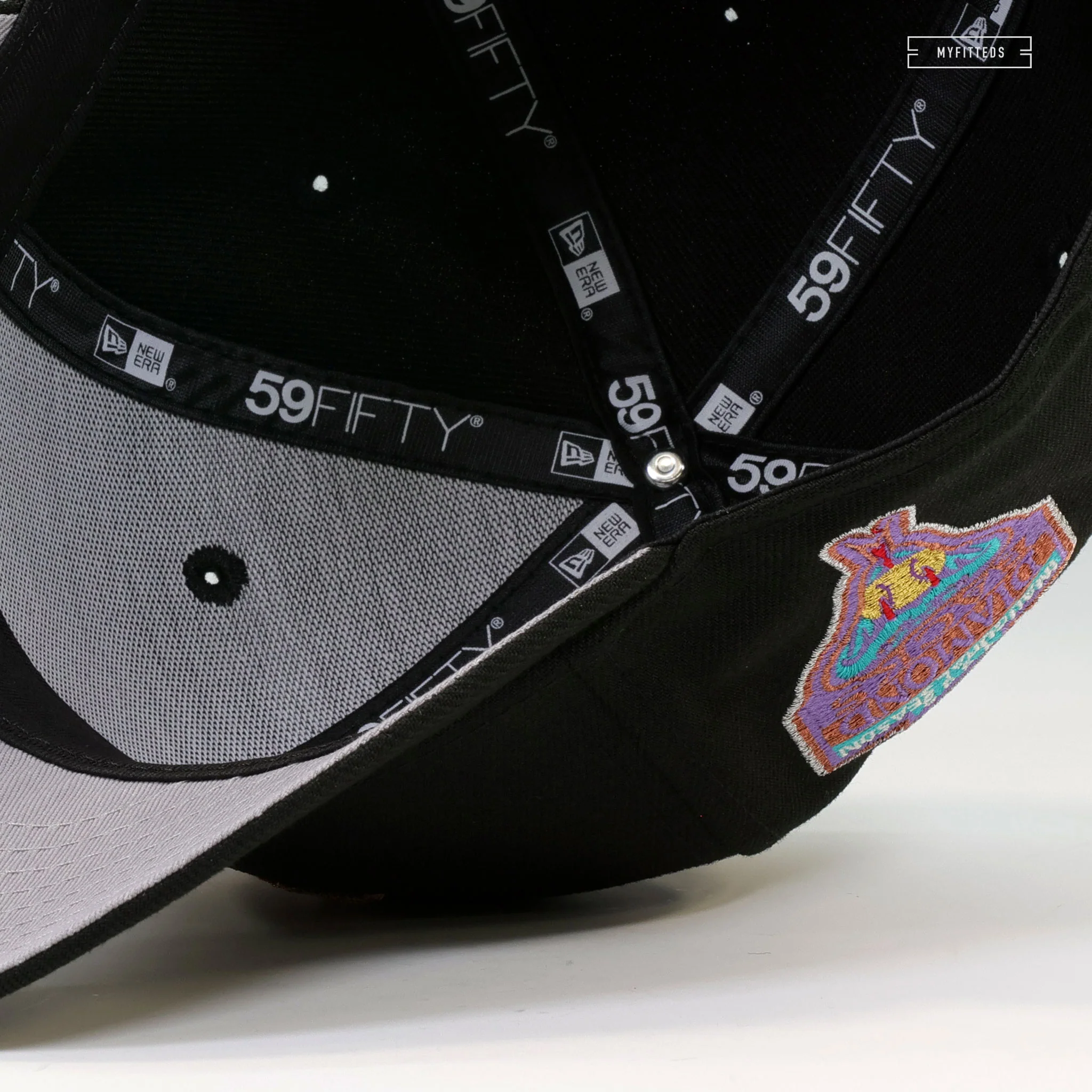ARIZONA DIAMONDBACKS 1998 INAUGURAL SEASON UPSIDE DOWN INVERTED NEW ERA FITTED CAP - Image 7