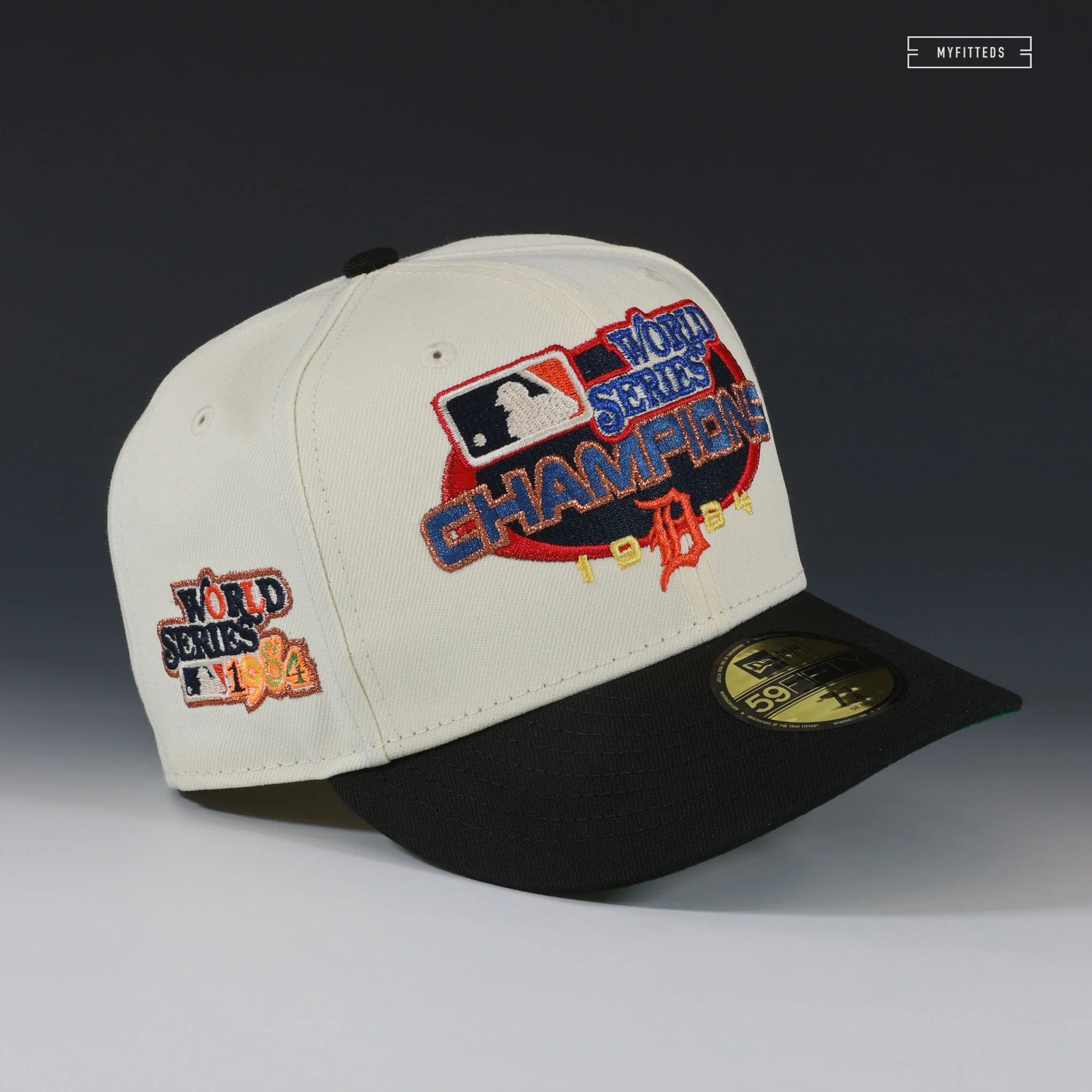 DETROIT TIGERS 1984 WORLD SERIES CHAMPIONS OFF WHITE NEW ERA FITTED CAP - Image 3