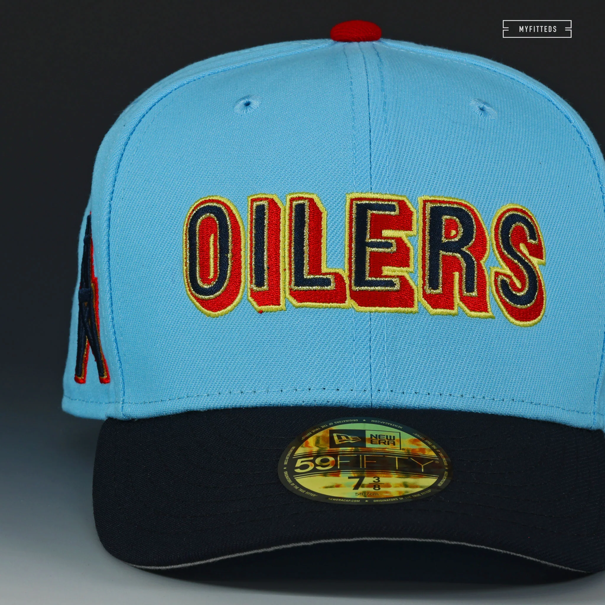 HOUSTON OILERS NFL LUV YA BLUE! ALTERNATE NEW ERA FITTED CAP - Image 2