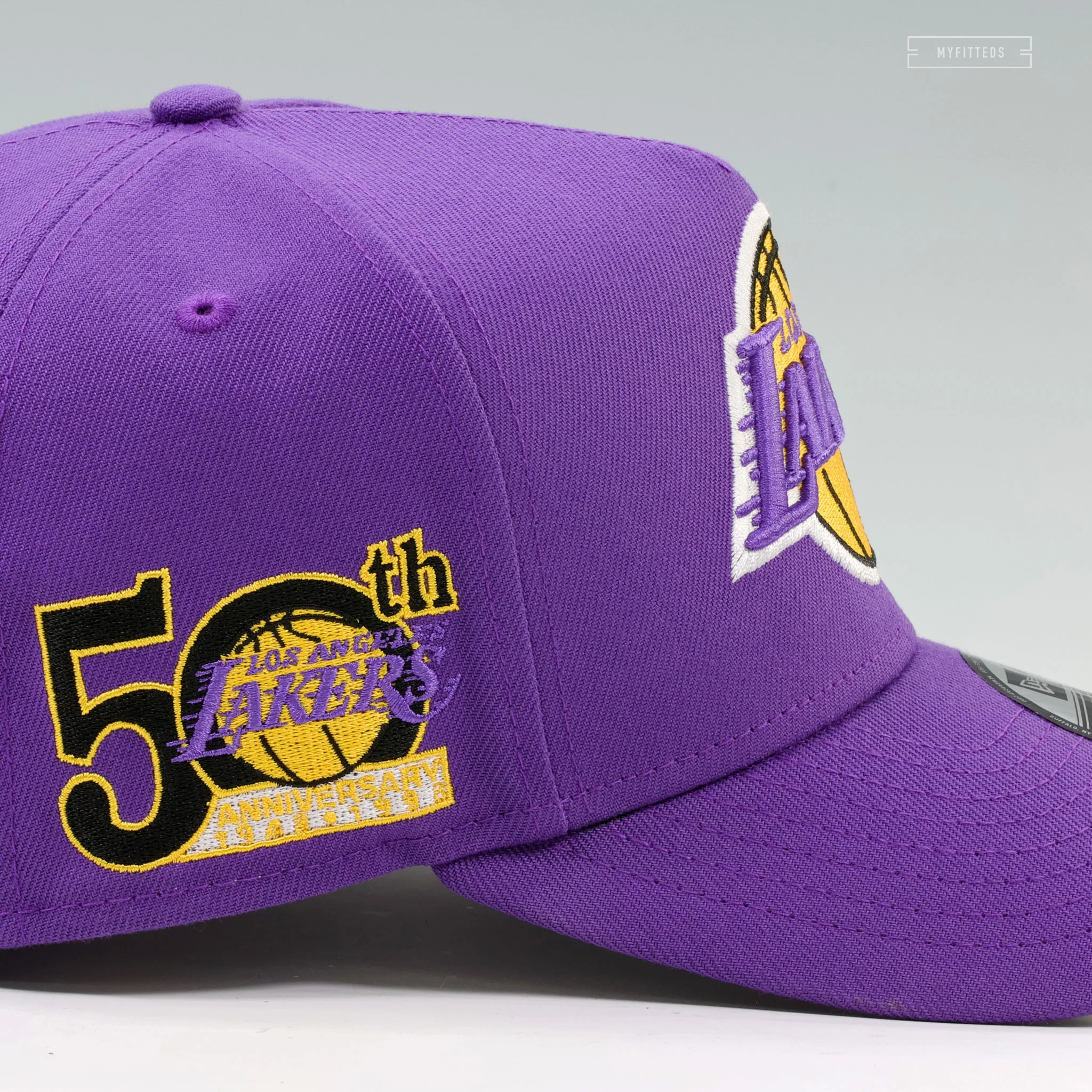 LOS ANGELES LAKERS 50TH ANNIVERSARY HWC 9FIFTY A-FRAME NEW ERA SNAPBACK HAT - Image 5