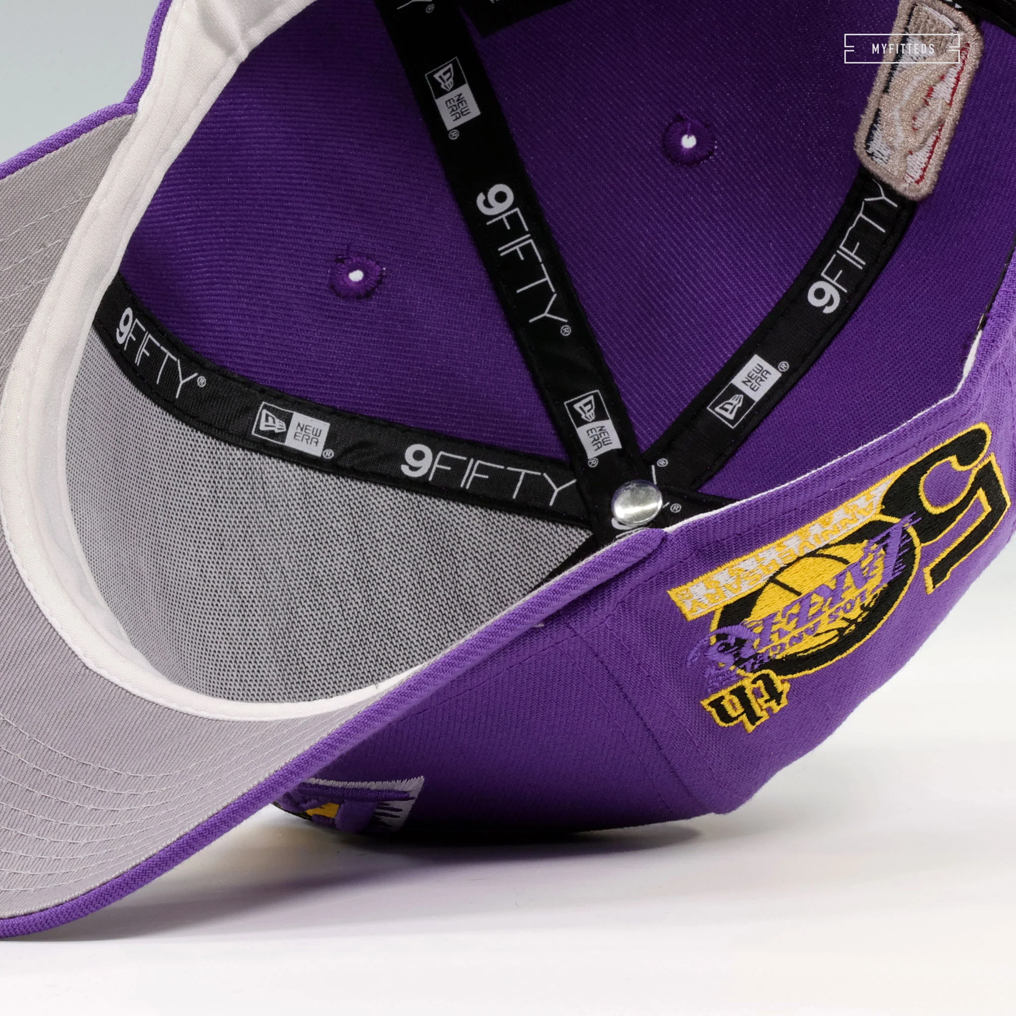 LOS ANGELES LAKERS 50TH ANNIVERSARY HWC 9FIFTY A-FRAME NEW ERA SNAPBACK HAT - Image 7