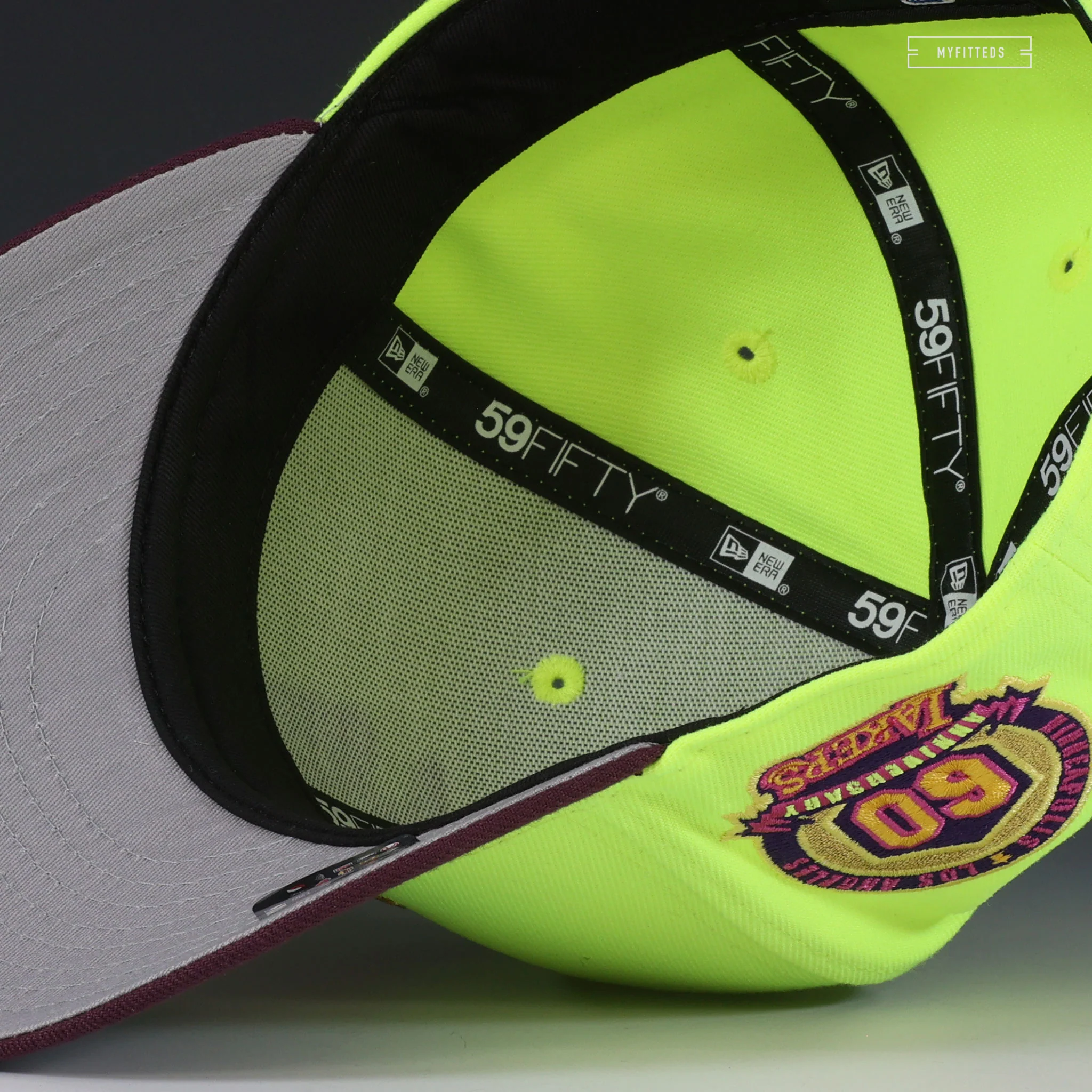 LOS ANGELES LAKERS 60TH ANNIVERSARY NEON GRADIENCE NEW ERA FITTED CAP - Image 7
