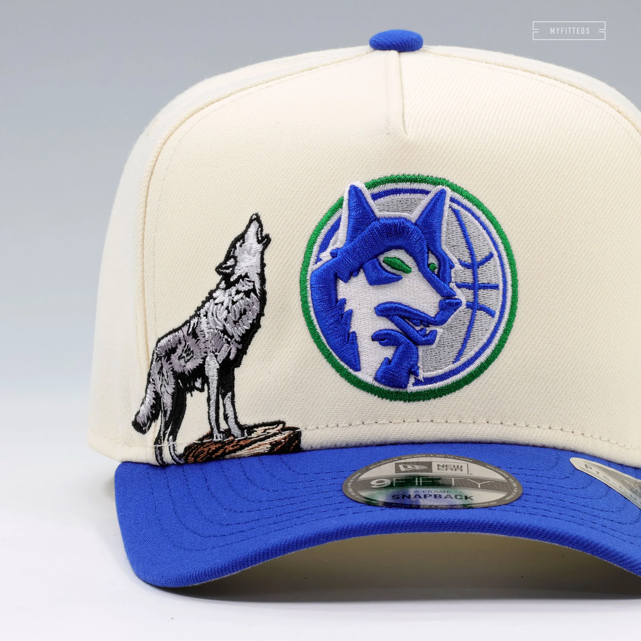 MINNESOTA TIMBERWOLVES HOWLING TIMBERWOLF OFF WHITE 9FIFTY A-FRAME NEW ERA SNAPBACK - Image 3