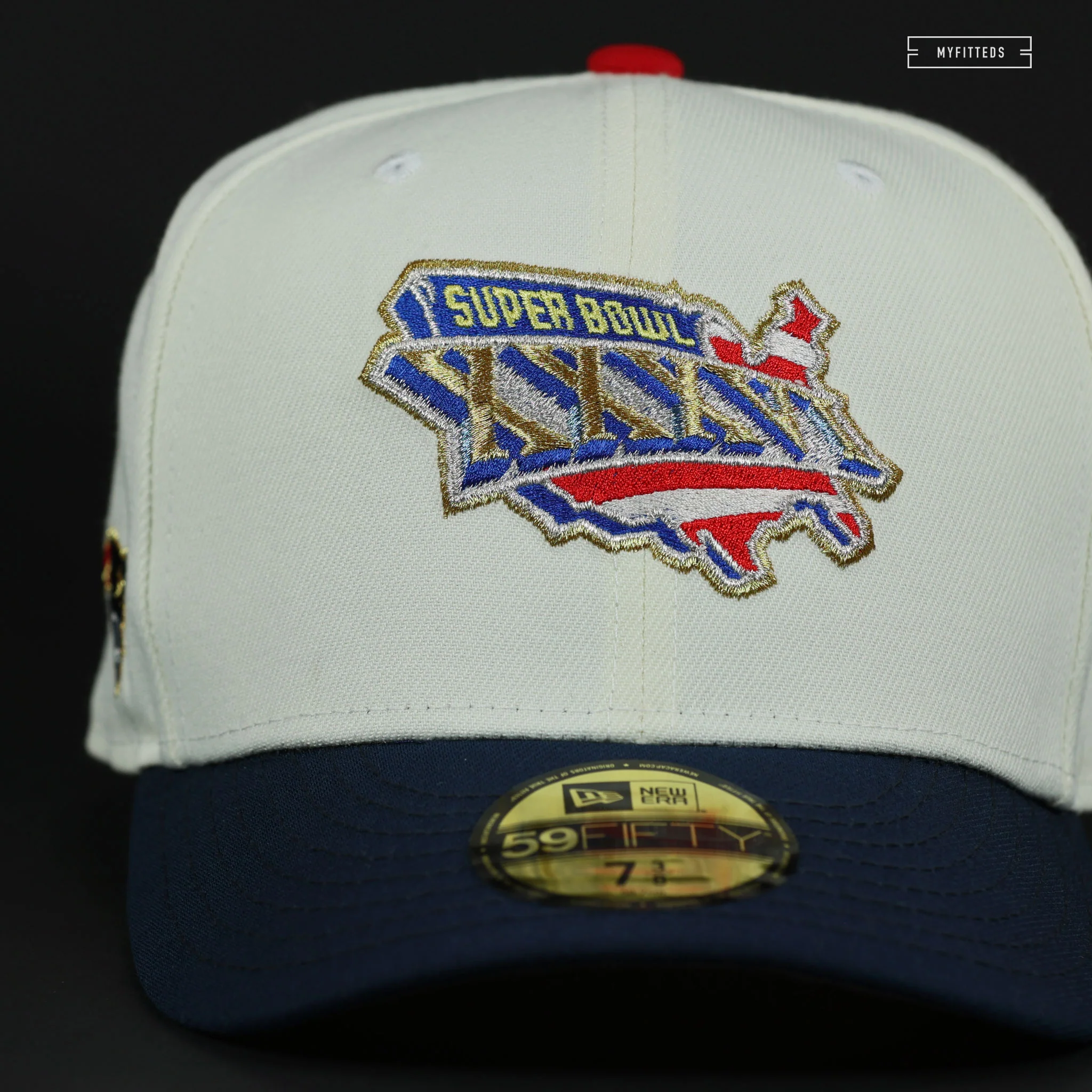 NEW ENGLAND PATRIOTS SUPER BOWL XXXVI OFF WHITE GO PATS NEW ERA FITTED CAP - Image 3