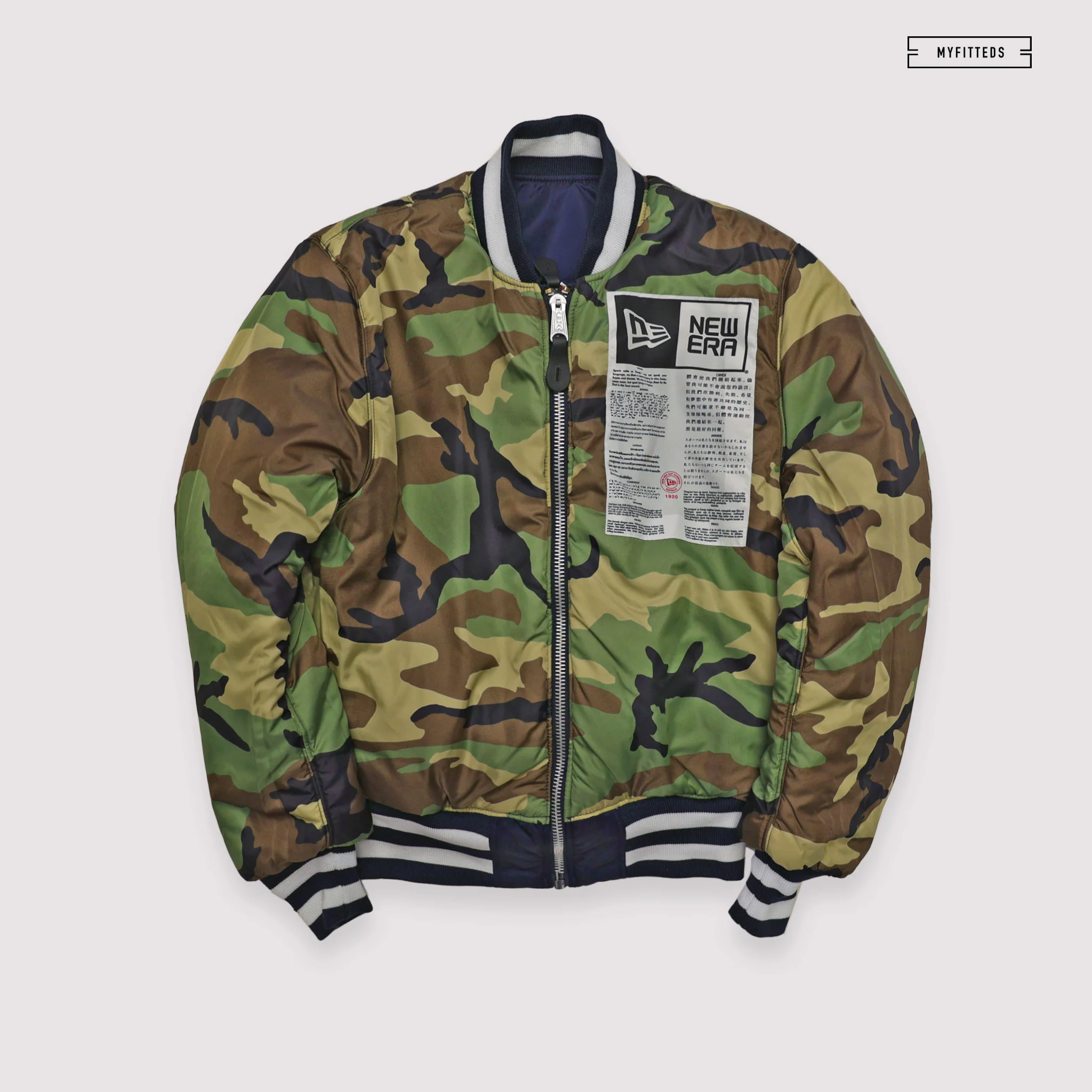 NEW ERA X ALPHA INDUSTRIES SEATTLE MARINERS REVERSIBLE BOMBER JACKET - Image 3