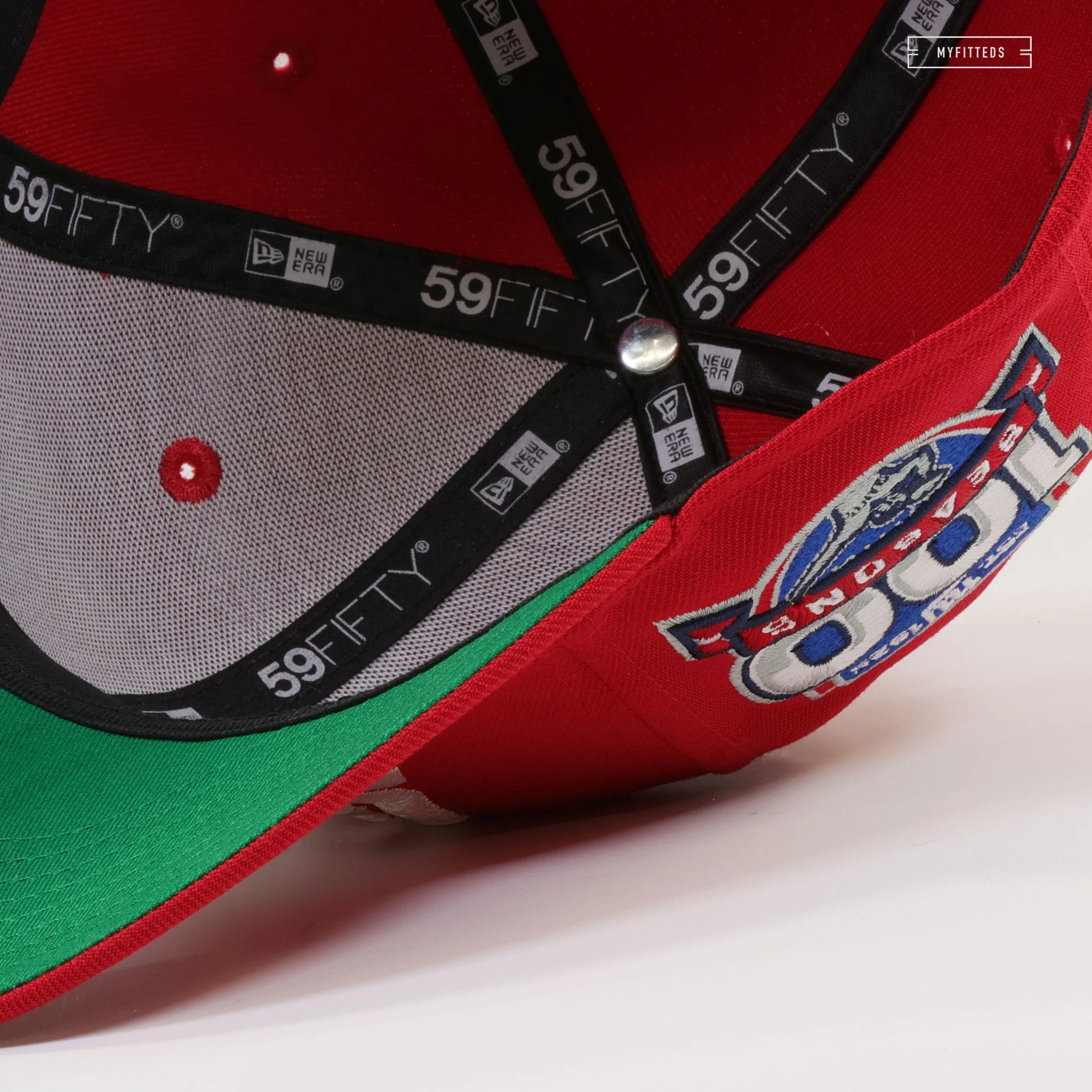 NEW YORK GIANTS 100 SEASONS IRIDESCENT WORDMARK RADIANT RED NEW ERA FITTED CAP - Image 7