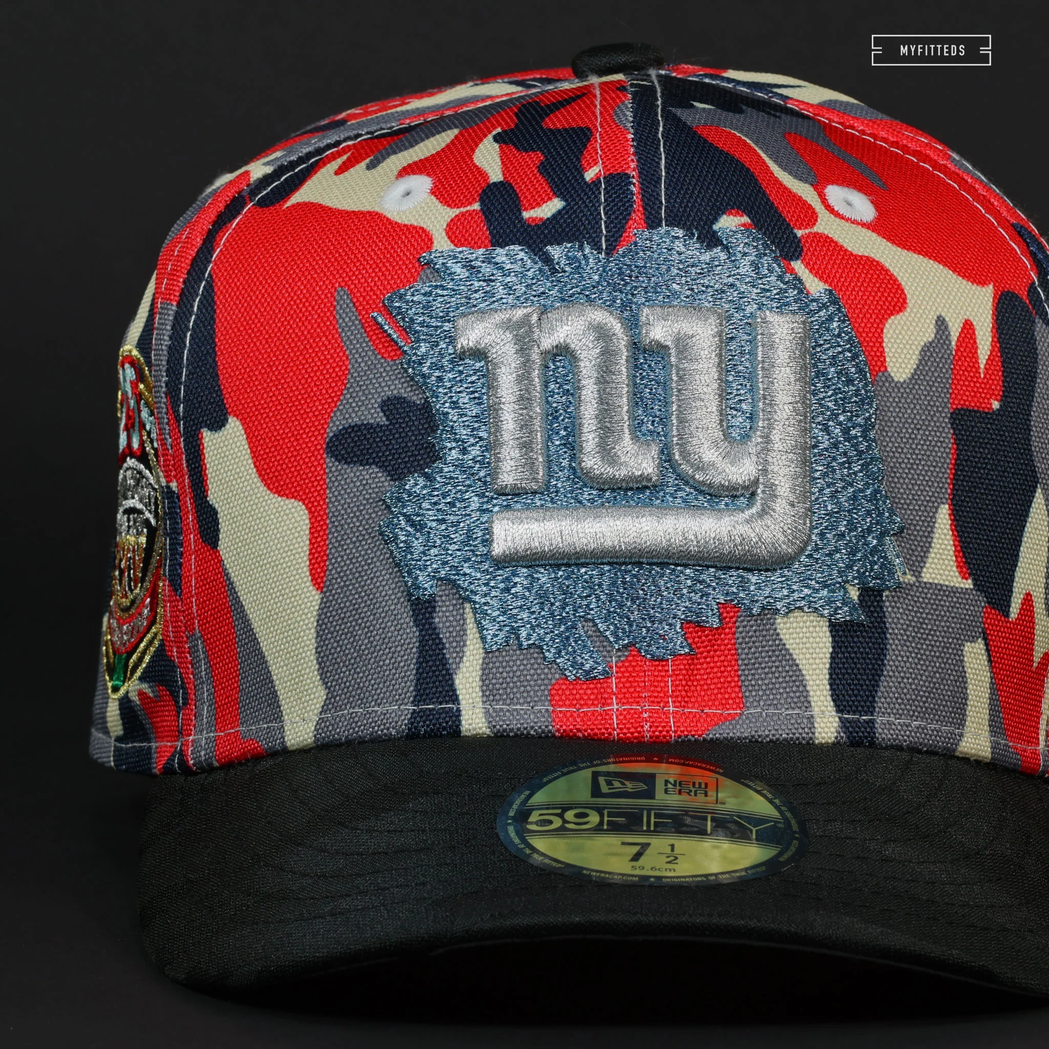 NEW YORK GIANTS 25TH ANNIVERSARY ROWB & JACQUARD CAMO NEW ERA FITTED CAP - Image 3