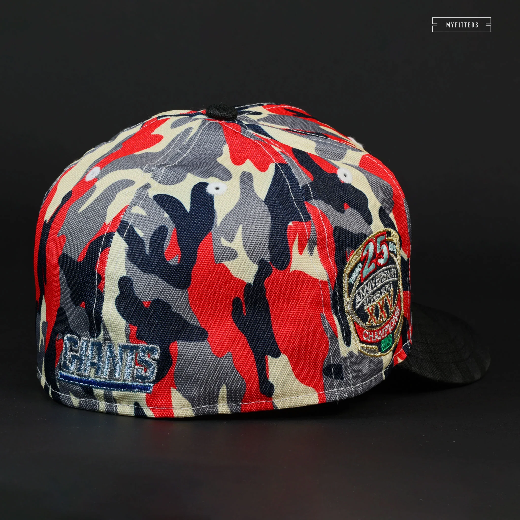 NEW YORK GIANTS 25TH ANNIVERSARY ROWB & JACQUARD CAMO NEW ERA FITTED CAP - Image 4