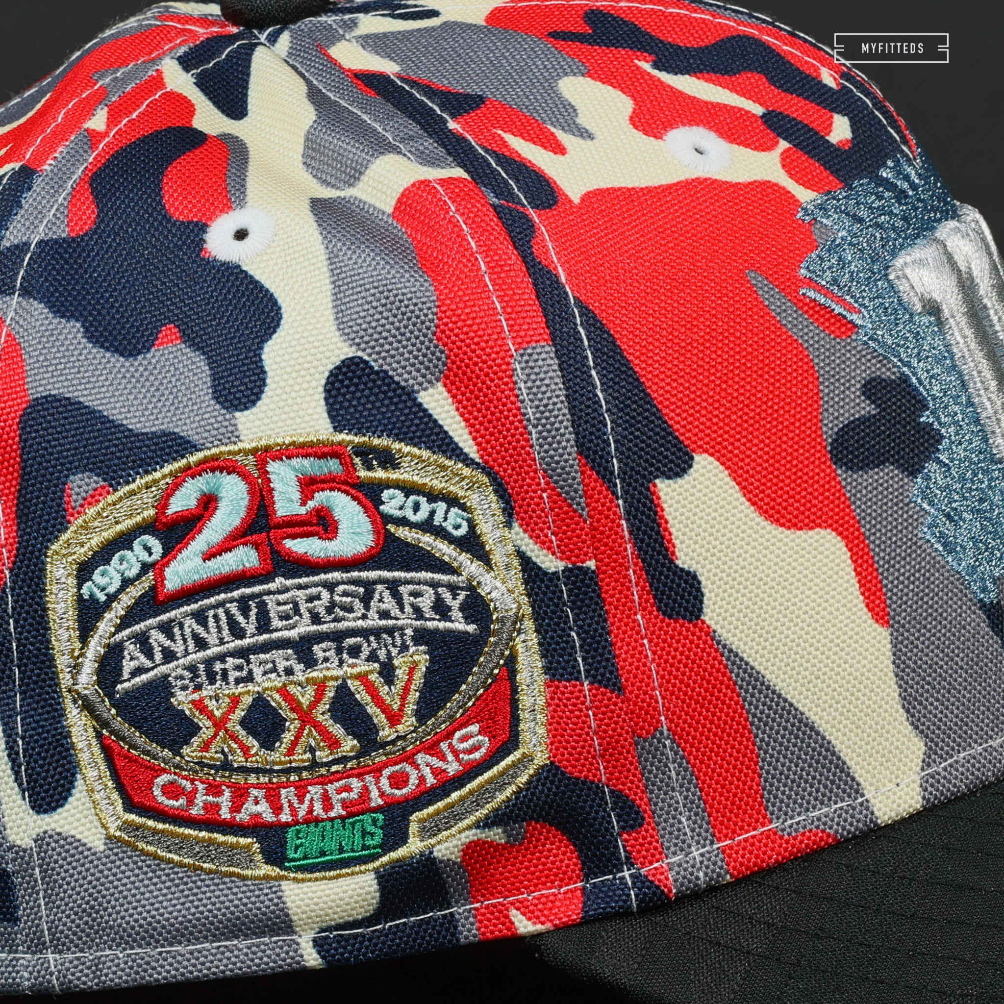 NEW YORK GIANTS 25TH ANNIVERSARY ROWB & JACQUARD CAMO NEW ERA FITTED CAP - Image 6