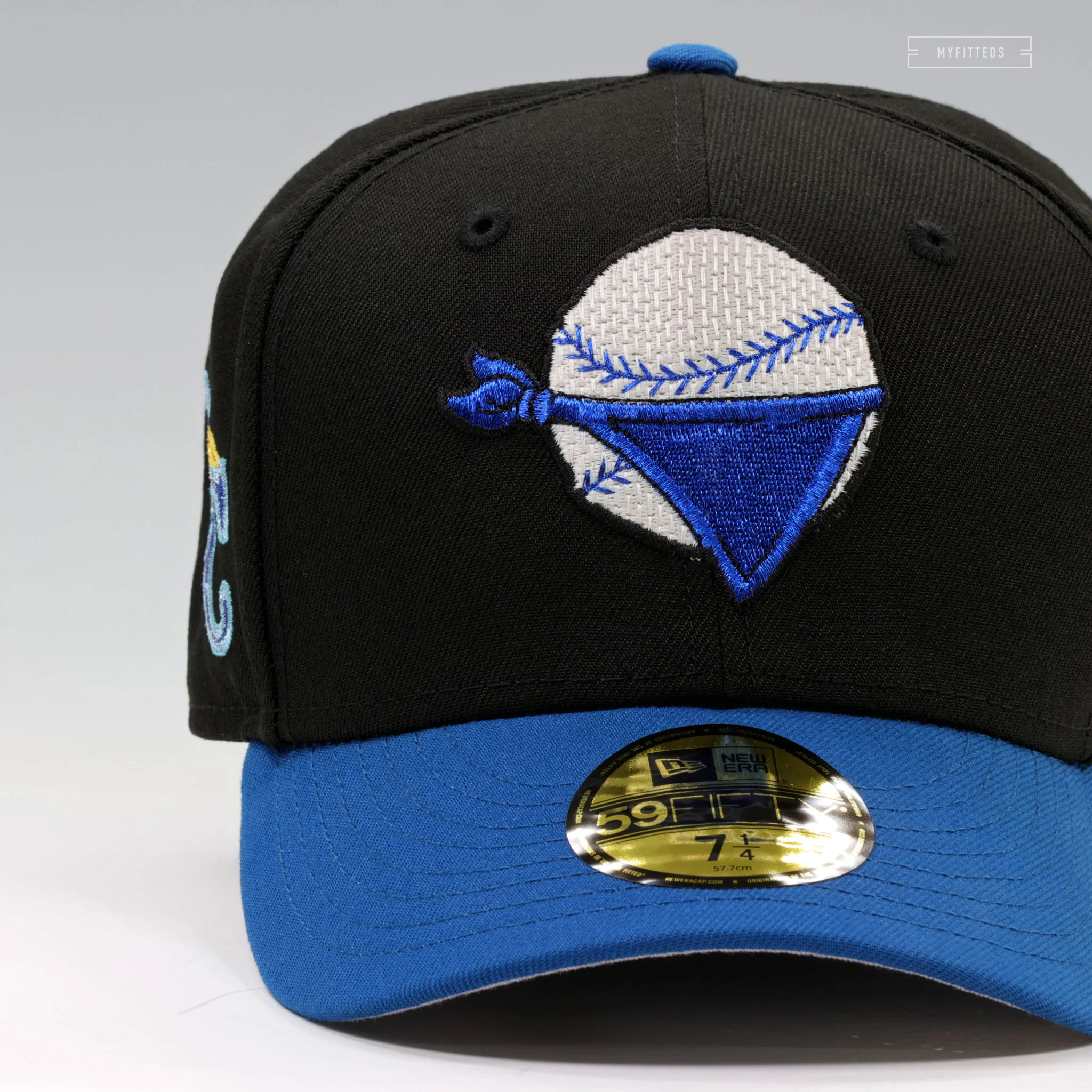 QUAD CITIES RIVER BANDITS BANDANA CENTENNIAL BRIDGE QC SIDE PATCH NEW ERA FITTED CAP - Image 3