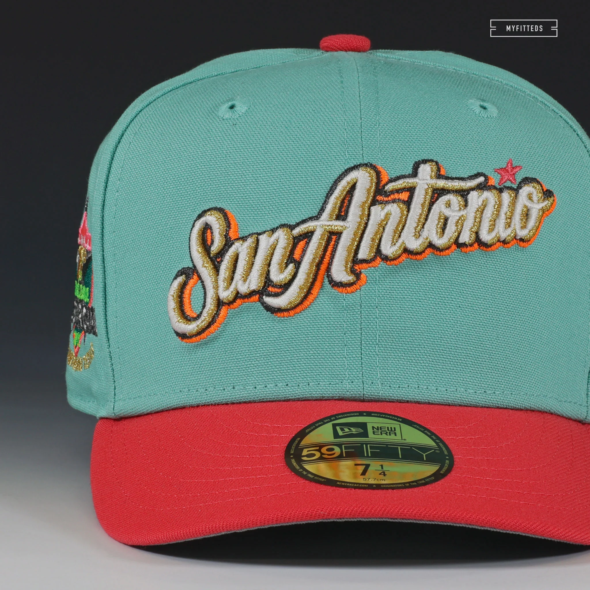 SAN ANTONIO MISSIONS THE WOLFF 75TH TEXAS LEAGUE ASG 1996 SPURS NEW ERA FITTED CAP - Image 3