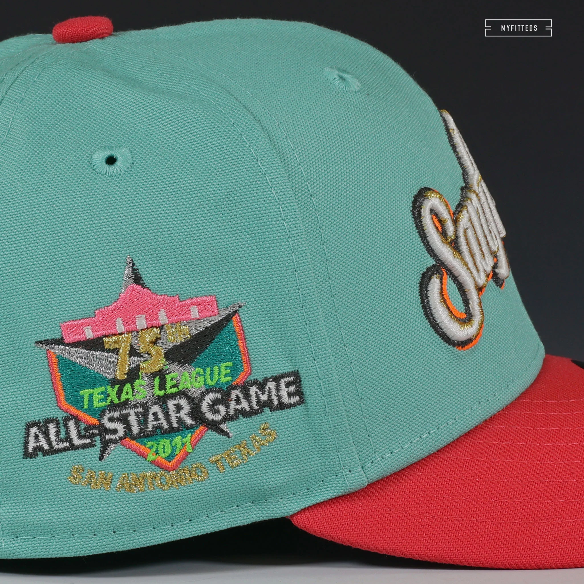 SAN ANTONIO MISSIONS THE WOLFF 75TH TEXAS LEAGUE ASG 1996 SPURS NEW ERA FITTED CAP - Image 5