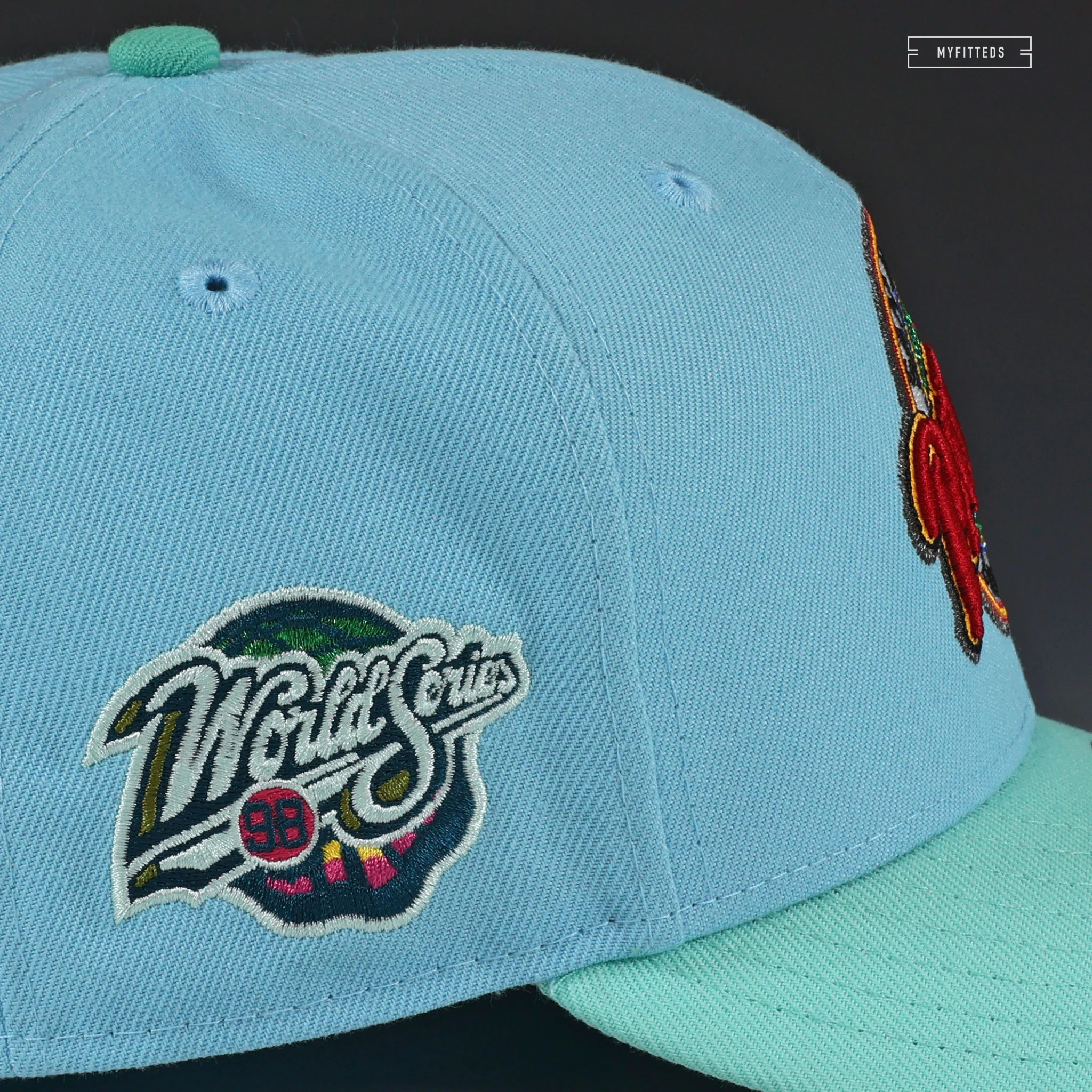 SAN DIEGO PADRES 1998 WORLD SERIES WHERE IN THE WORLD IS CARMEN SAN DIEGO? NEW ERA HT - Image 5