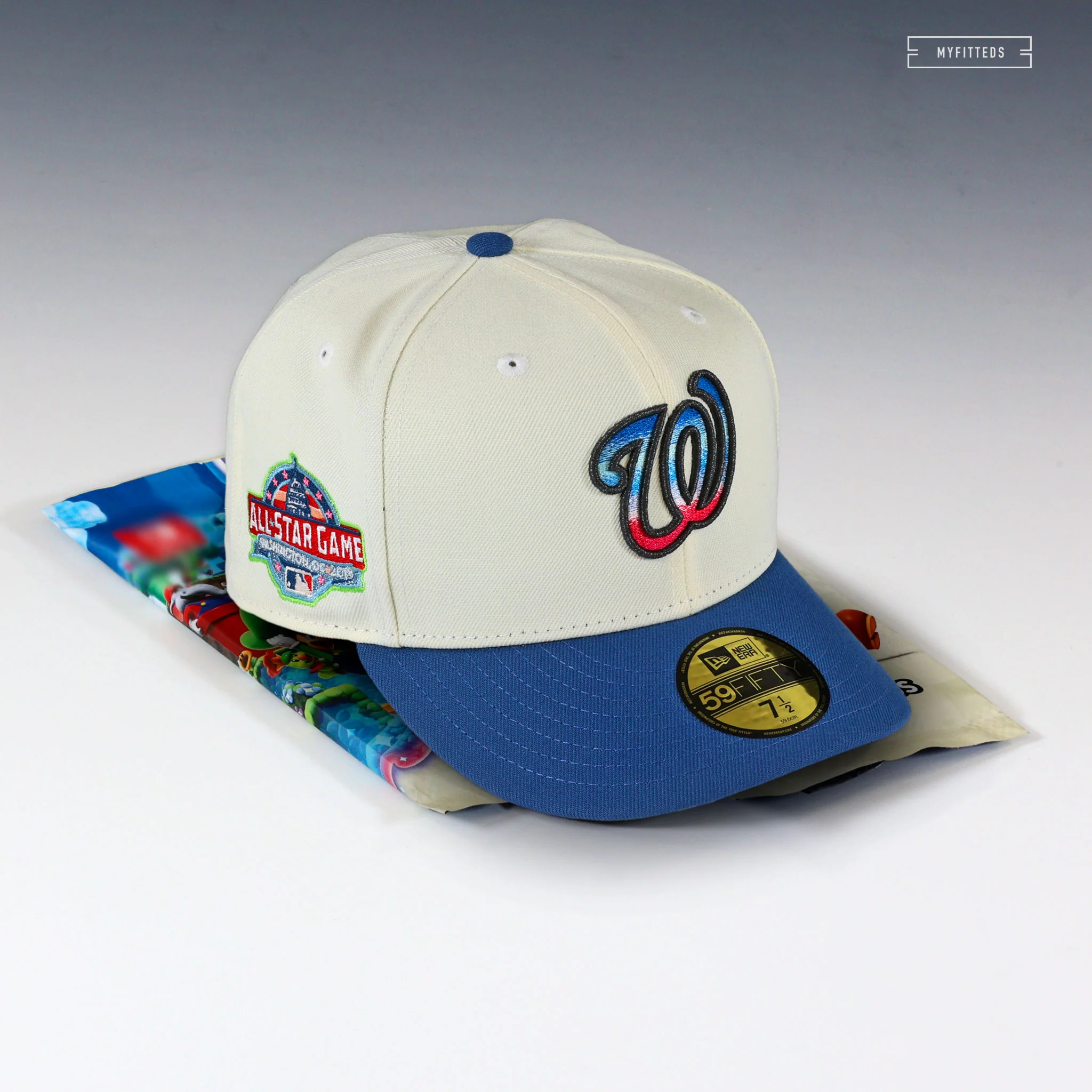 WASHINGTON NATIONALS 2018 ALL STAR GAME SUPER MARIO WONDER CARDS INSPIRED NEW ERA FITTED HAT - Image 8